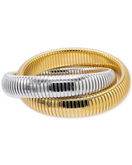 By Adina Eden Metallic Chunky Intertwined Snake Chain Bracelet