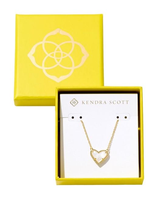 Kendra Scott Yellow 14k Gold-plated Gemstone Heart Pendant Necklace