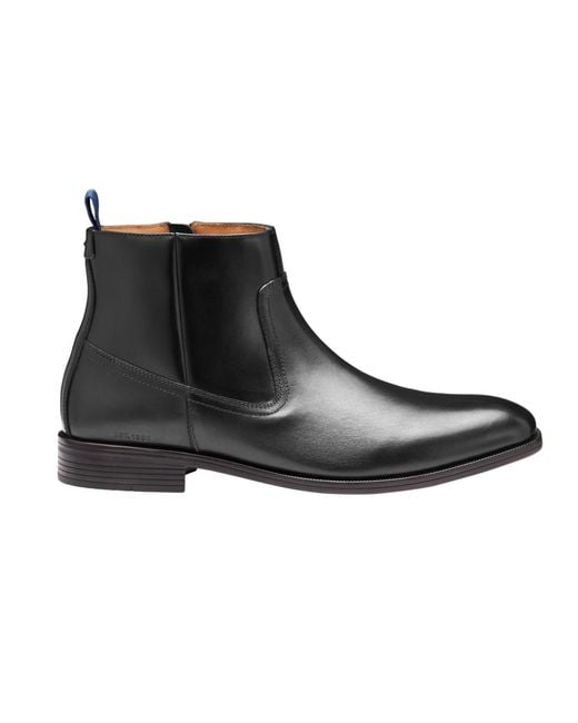 Johnston & Murphy Black Reeve Zip Boots for men