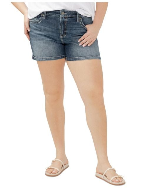 Silver Jeans Women's Blue Plus Size Suki Shorts