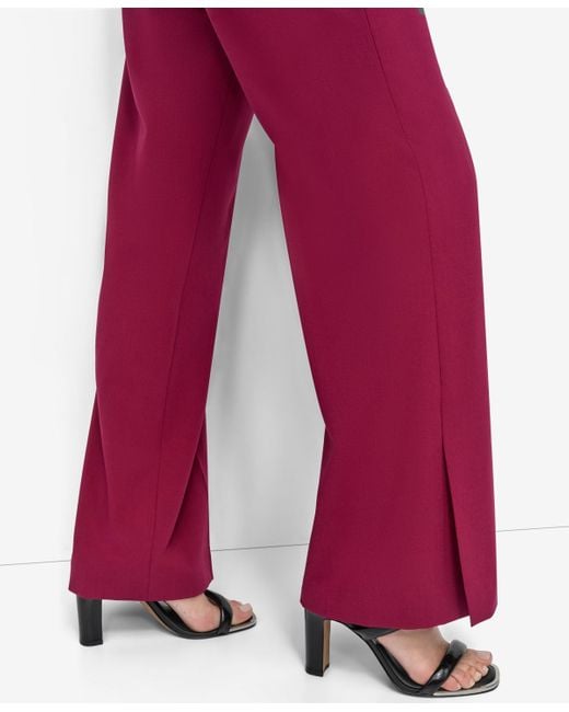 DKNY High Rise Front-zip Flared-leg Pants