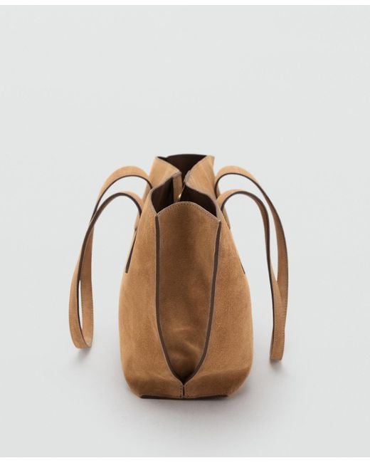 Mango Brown Suede Mini Shopper Bag