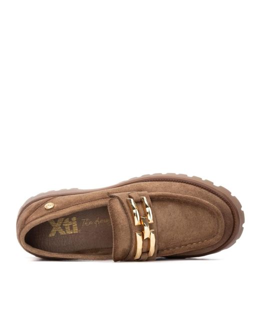 Xti Brown Suede Loafers By