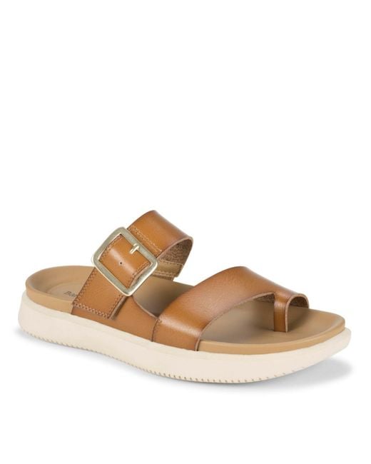 BareTraps Women's Brown Eliza Slide On Sandals