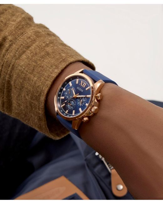 Guess Blue Multifunction Silicone Watch
