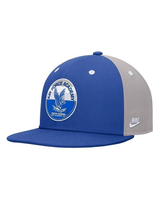 Nike Blue Air Force Falcons Vintage Patch Snapback Hat for men