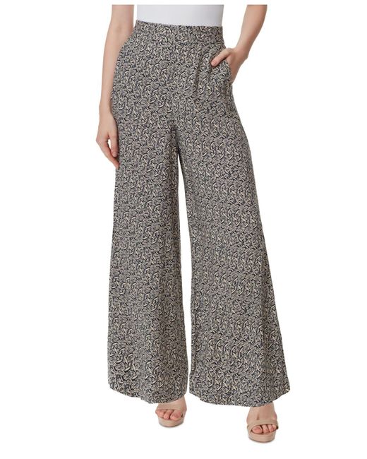 Jessica Simpson Shaye Floral-print Flared Pants in Gray | Lyst