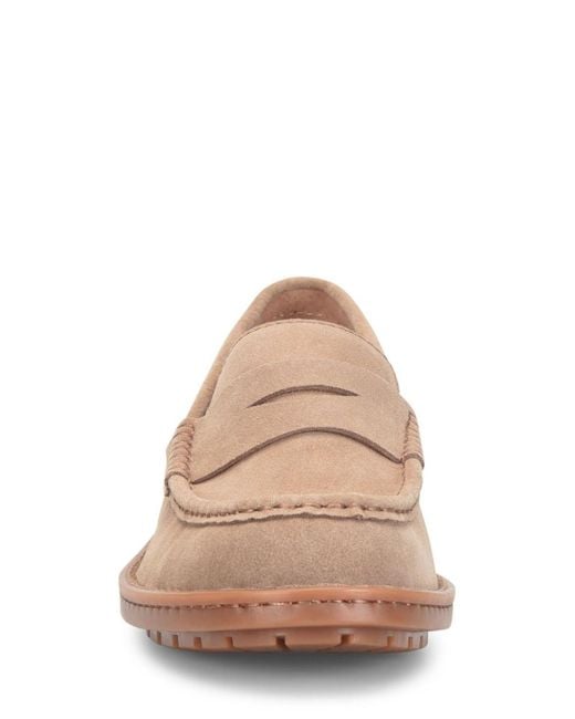 Born Natural Langley Suede Leather Slip On Penny Loafers for men
