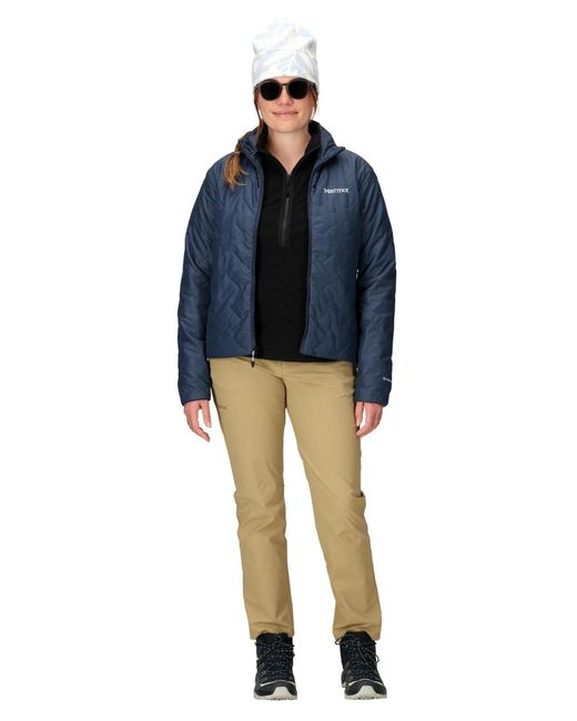 Marmot Blue Monoquilt Elastic-bound Cuff Jacket