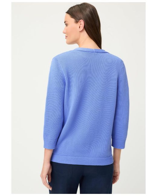 Olsen Blue Solid V-neck Cardigan