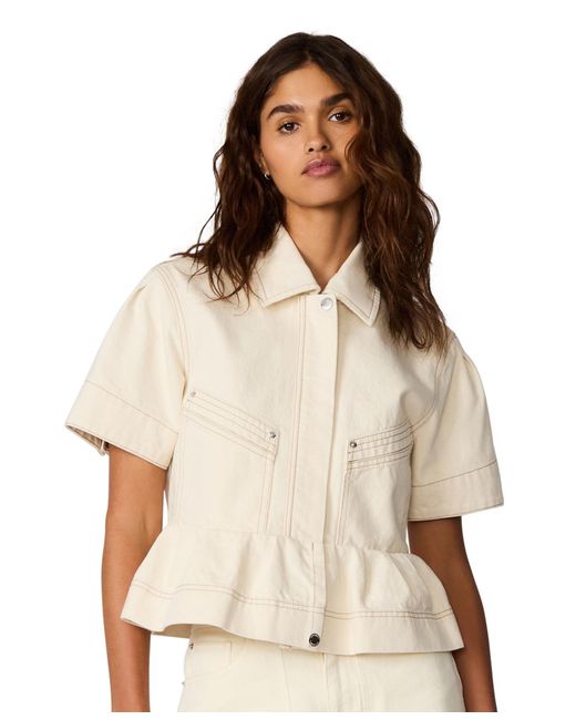 Steve Madden Natural Haezel Collared Jacket