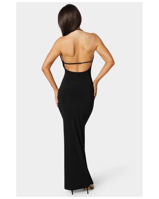bebe black maxi dress Bebe Women's Square Neck Maxi Dress with Rhinestones, Black, XL main image 1
