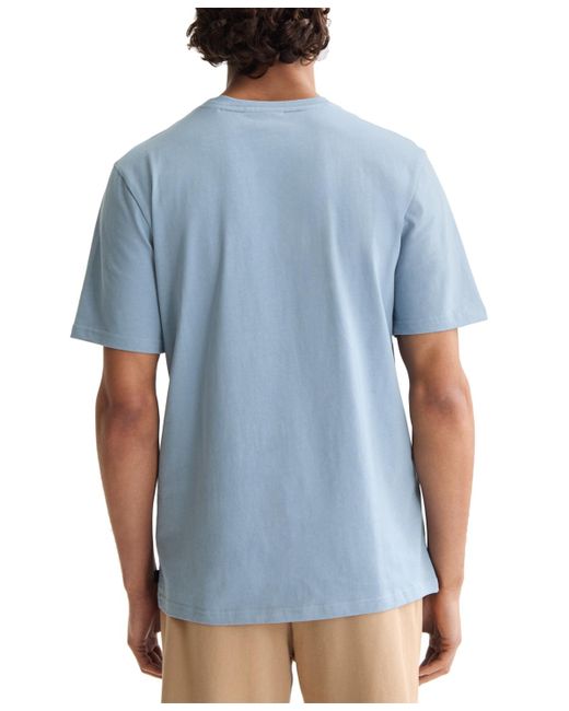 Scotch & Soda Blue Short Sleeve Screen Print Logo Graphic T-shirt for men