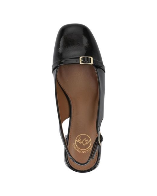 White Mountain Brown Later Slingback Block Heel Pumps