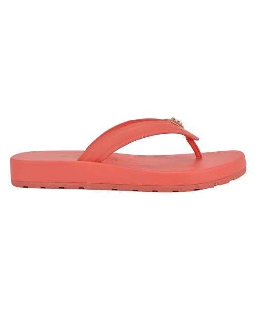 Guess Pink Candry Triangle Logo Eva Thong Flip Flop Sandals
