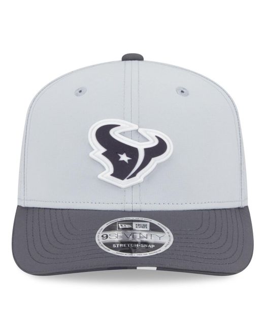 KTZ Gray/graphite Houston Texans 2025 Nfl Training Camp 9seventy Adjustable Hat for men