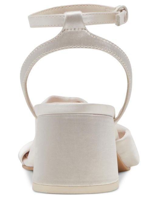 Dolce Vita White Brenna Satin Twist Two-piece Block-heel Sandals