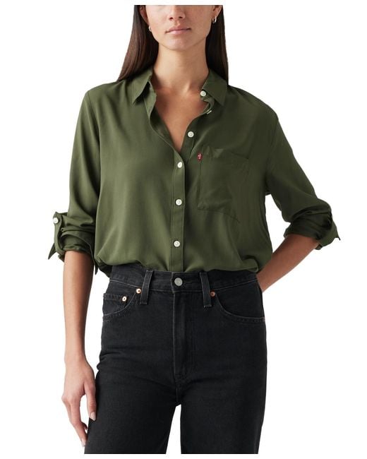 Levi's Green Darlene Collared Button-front Shirt