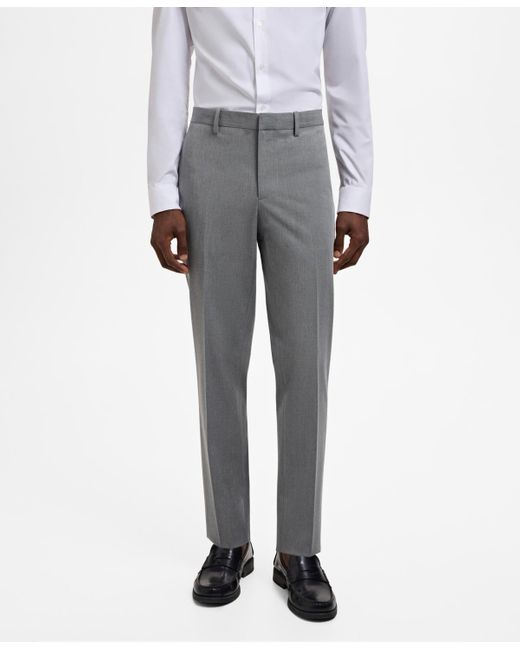 Mango Gray Stretch Fabric Super Slim-fit Suit Pants for men