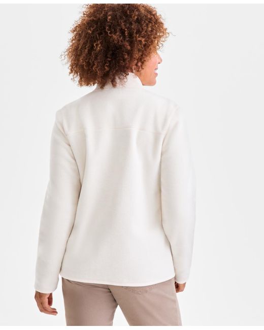 Style & Co. White Polar Fleece Jacket