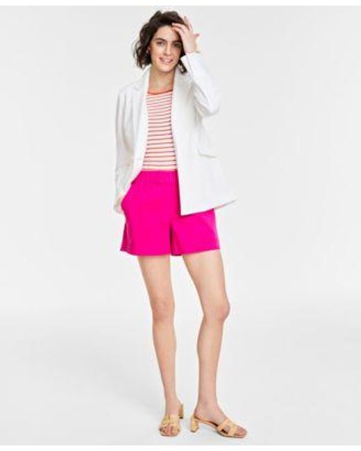 On 34th Pink Solid Longline Blazer Created For Macys Xxs 4x