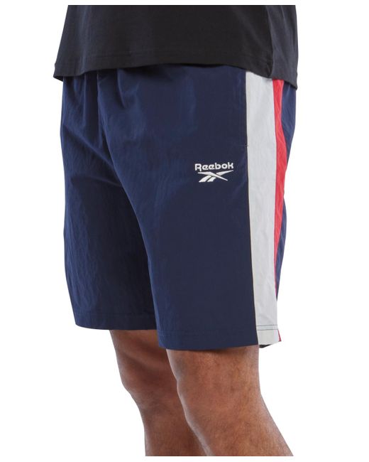 Reebok Blue Ivy League Regular-fit Colorblocked Crinkled Shorts for men