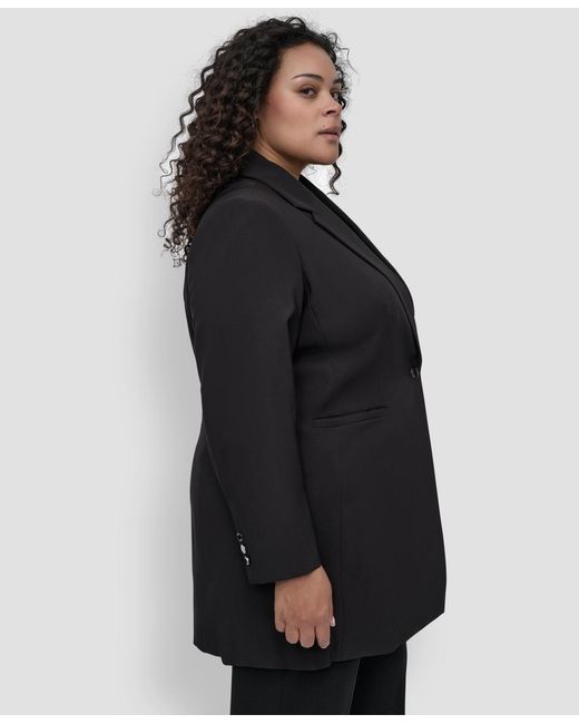 DKNY Black Plus Size One-button Blazer