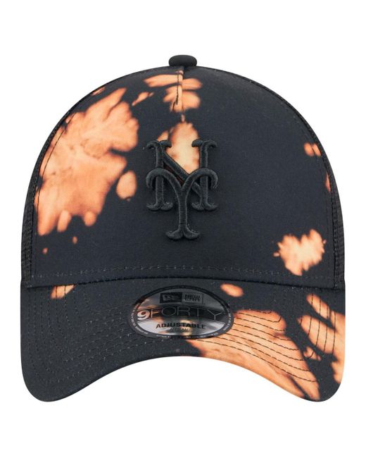 KTZ Blue Â New York Mets Bleached A-frame 9forty Adjustable Hat for men