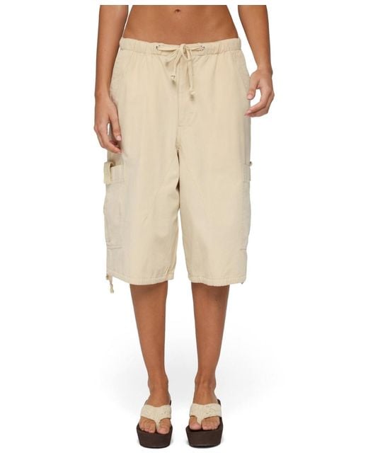 Edikted Natural Pull-on Cargo Bermuda Shorts