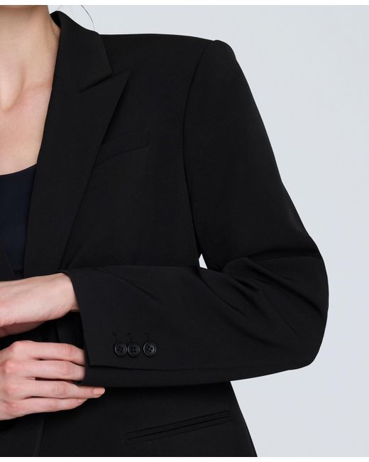 Kenneth Cole Black Peak Lapel One-button Blazer