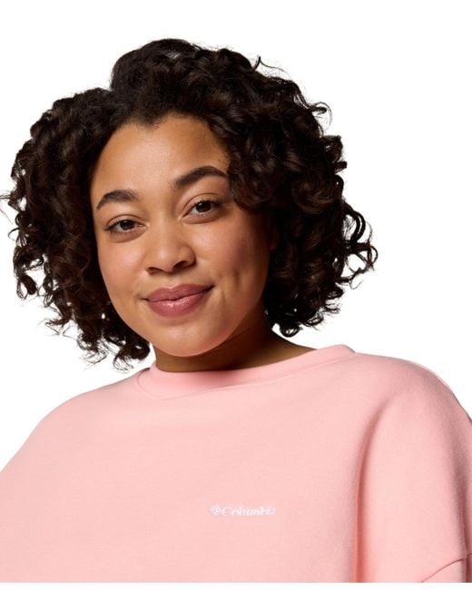 Columbia Pink Plus Size Aldermore Crewneck Sweatshirt