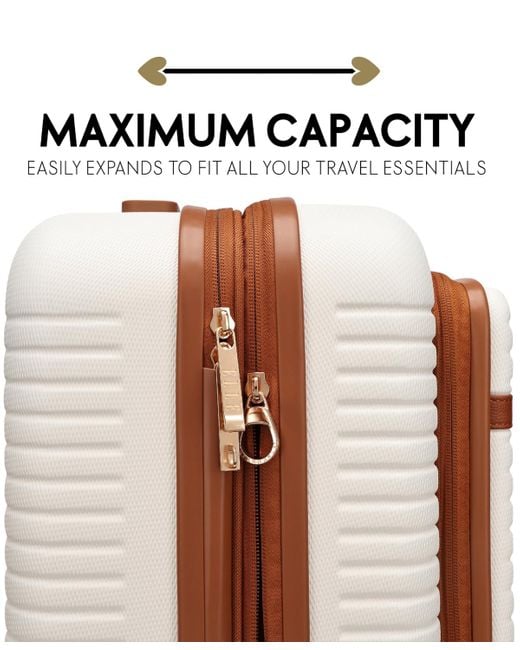 Elle White Escape 22.5" Expandable Carry-on Suitcase