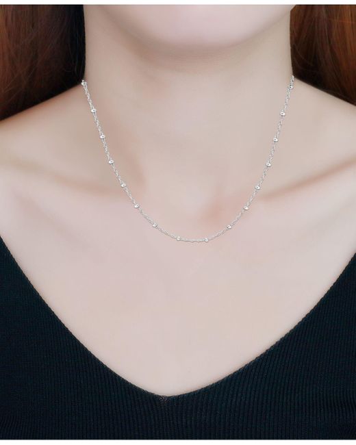 18" Ball Chain Sterling Silver Pearl and Heart Necklace 45cm