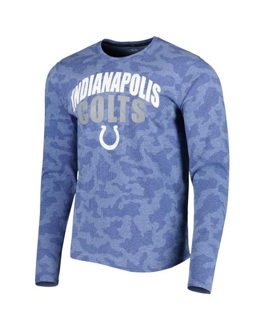 MSX by Michael Strahan Blue Indianapolis Colts Performance Camo Long Sleeve T-shirt for men