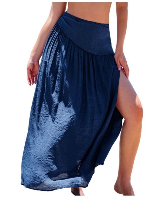 CUPSHE Classic Layers Blue Maxi Skirt