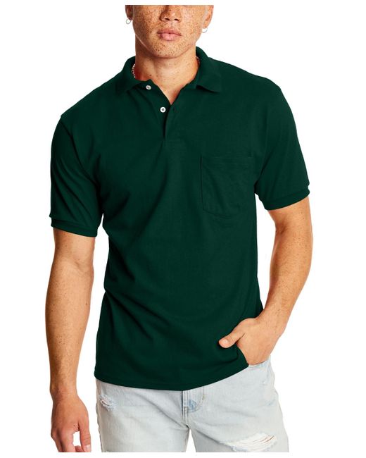 Hanes Green Ecosmart Pocket Polo Shirt for men