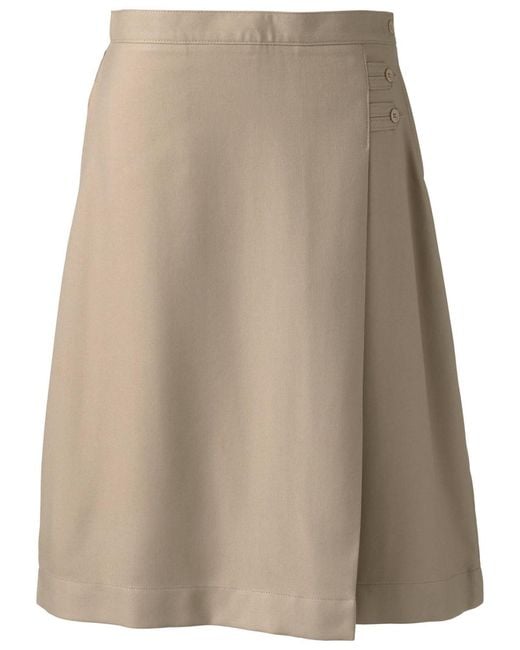 Lands' End Natural Plus Size School Uniform Solid A-line Skirt Below The Knee