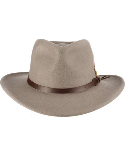 Scala Gray Crushable Felt Outback Hat for men