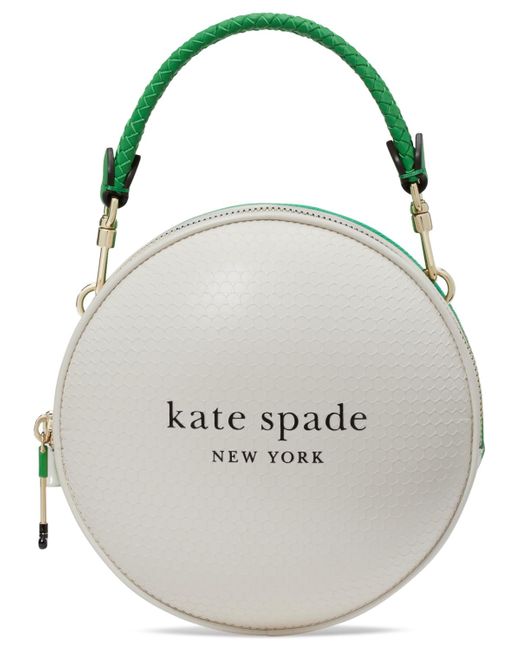Kate Spade White Tee Time Textured Leather 3d Golf Ball Mini Crossbody