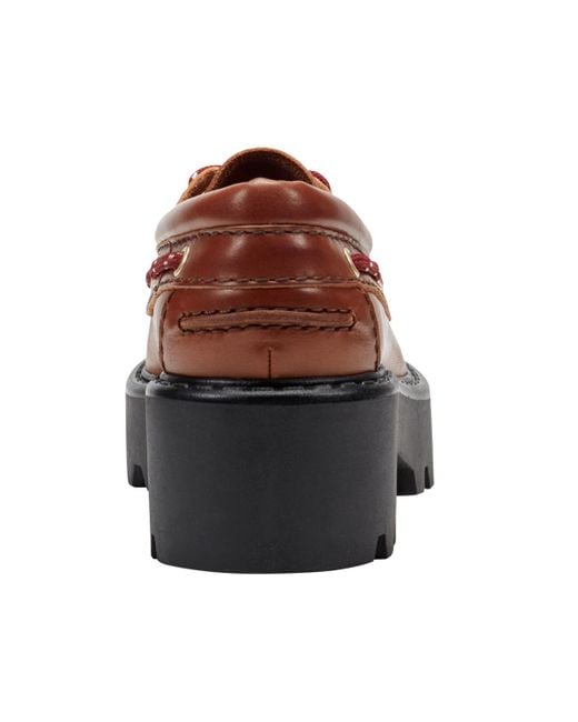 Marc Fisher Brown Peyten Laced Platform Lug Loafers