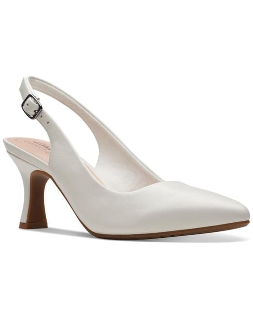 Clarks White Kataleyna Step