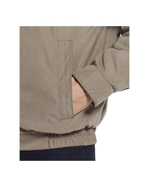Weatherproof Gray Microfiber Poly Filled Bomber Jacket for men