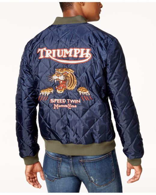 Lucky Brand Blue Men's Triumph Quilted Bomber Jacket for men