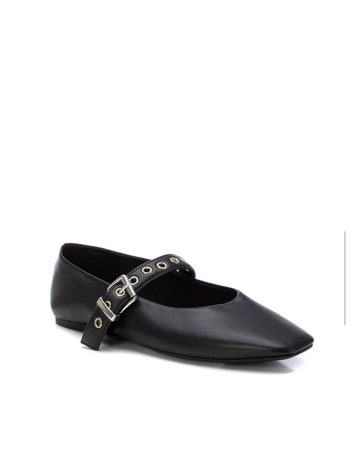 Xti Black Pointy Toe Ballerinas