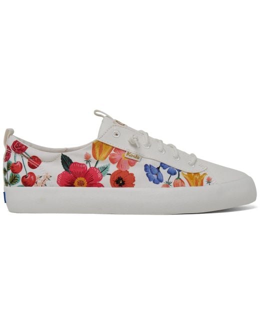 Keds White X Rifle Paper Co Kickback Canvas Casual Sneakers From Finish Line