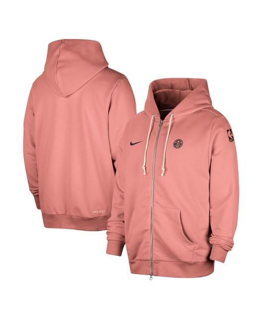 Nike Pink Red Cleveland Cavaliers Authentic Standard Issue Full-zip Hoodie Jacket for men