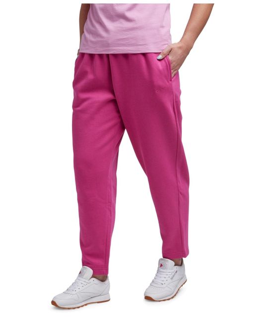 Reebok Pink Lux Fleece Mid-rise Pull-on jogger Sweatpants
