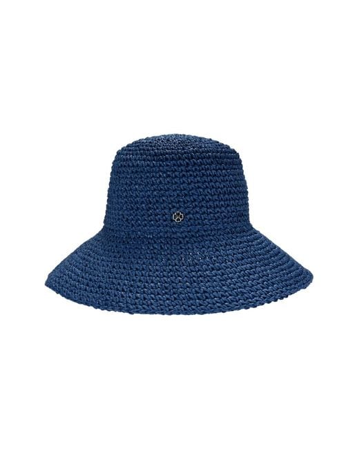 Kate Spade Blue Solid Crochet Crushable Cloche
