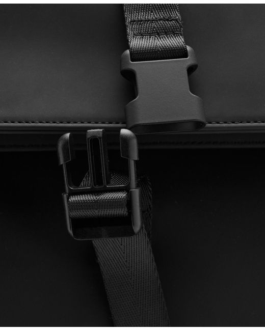 Mango Black Flap Closure Rubberized Backpack for men