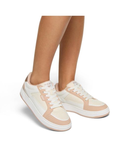 Roxy White Brentley Lace Up Sneakers